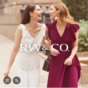 RW&CO. White and Burgundy Dresses